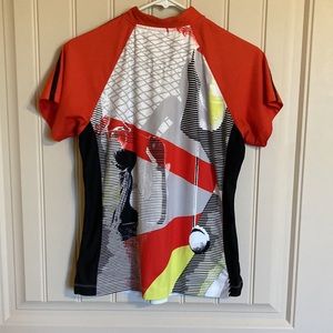 Tail Tech Quarter Zip Golf Polo Top Women’s Size M Short Sleeve Multi Color